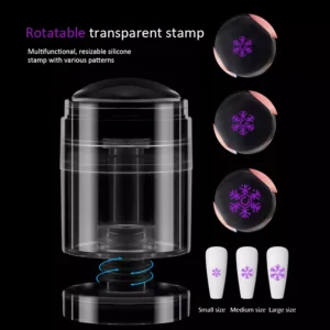 Rotatable Resize pattern Silicone Gel Nail Art Stamper